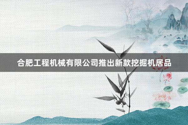 合肥工程机械有限公司推出新款挖掘机居品